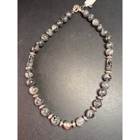 NEW Larvakite and sterling silver necklace - Picture 9 of 16